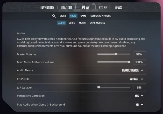 audio settings in cs2