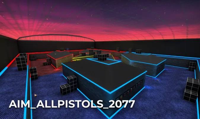 Aim_AllPistols_2077 map in CS2
