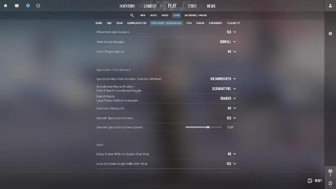 CS2 best settings: Spectator / Scoreboard