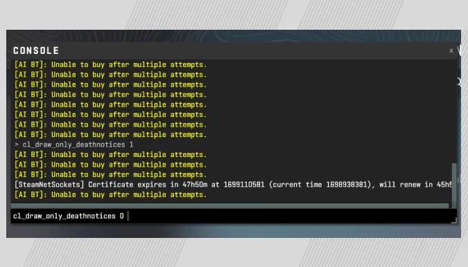 cl_draw_only_deathnotices 0 command