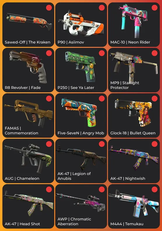 collage of covert cs2 skins