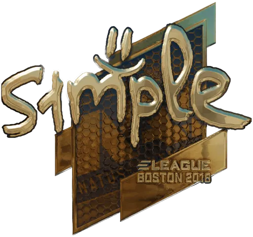 Aufkleber | s1mple (Gold) | Boston 2018