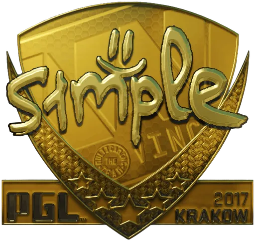 Aufkleber | s1mple (Gold) | Krakau 2017