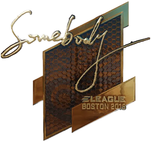 Aufkleber | somebody (Gold) | Boston 2018