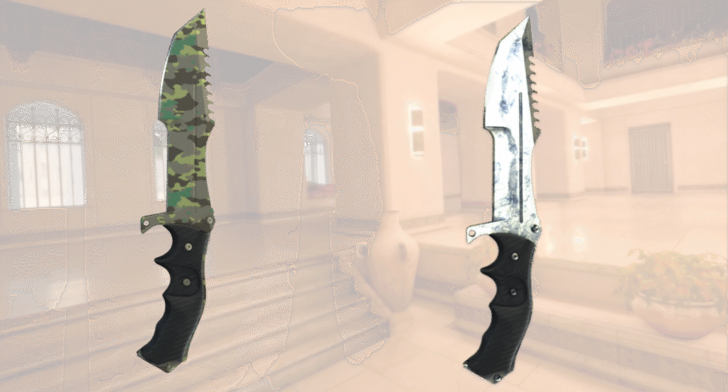 huntsman knife Boreal Forest and Stained battle scarred